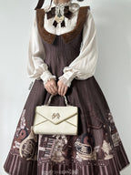 Brown Under Bust Violin and Piano Print Elegant Lolita Dress | CoyBunny