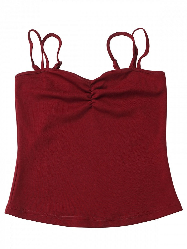 Red Cami Top Double Straps Design - PINK SAVIOR | CoyBunny
