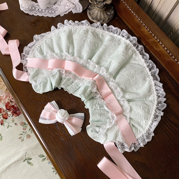Mint Green Bows Layered Hime Lolita Jumper Skirt Set - Huating | CoyBunny