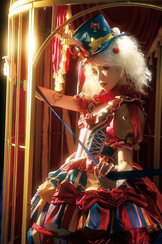 Red and blue bunny circus Sweet Lolita JSK dress ¨C decorative trim