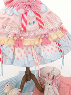 Pastel Sweet Lolita JSK Dress with Polka Dots and Scalloped Hem - Dollet | CoyBunny