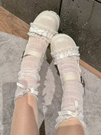 Off-White Lolita Mary Janes - Classic 6cm Low Heel with Bow Accents | CoyBunny