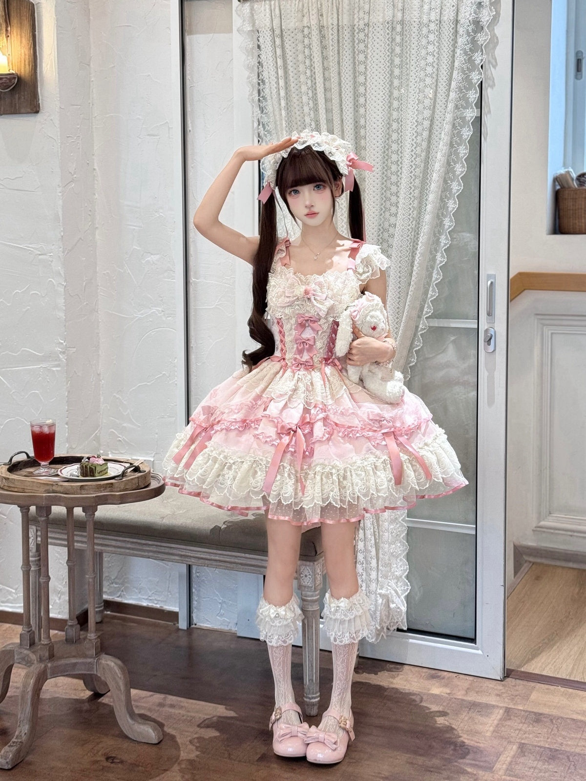 Pink Balletcore Lolita JSK Dress Set | Elegant Ballet Style Jumper