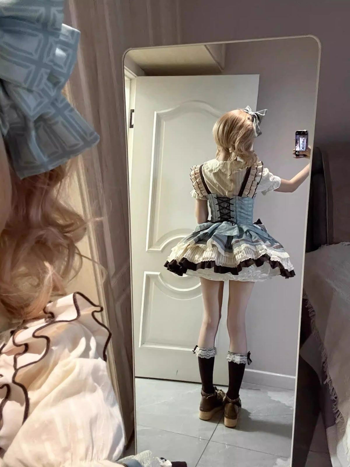 Mint Chocolate Sweet Lolita JSK Dress Full Set with Headband