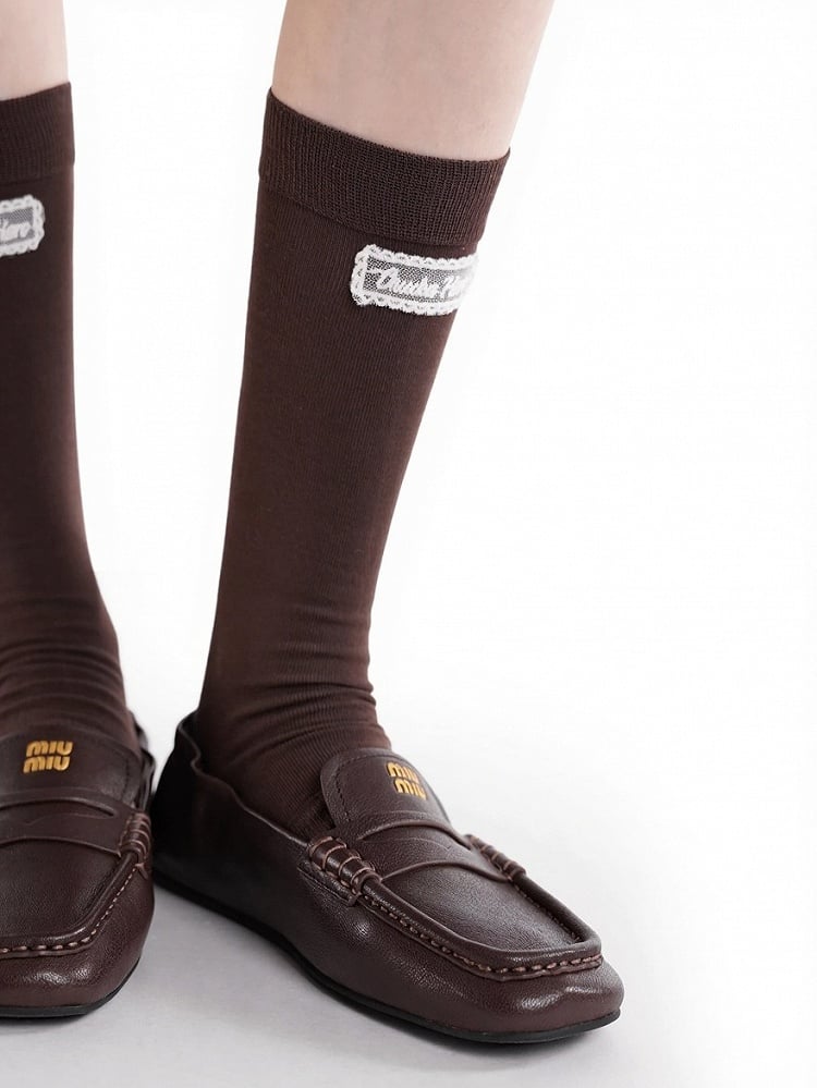 Ribbed Calf Socks with Letter Pattern - ModaSwings | CoyBunny