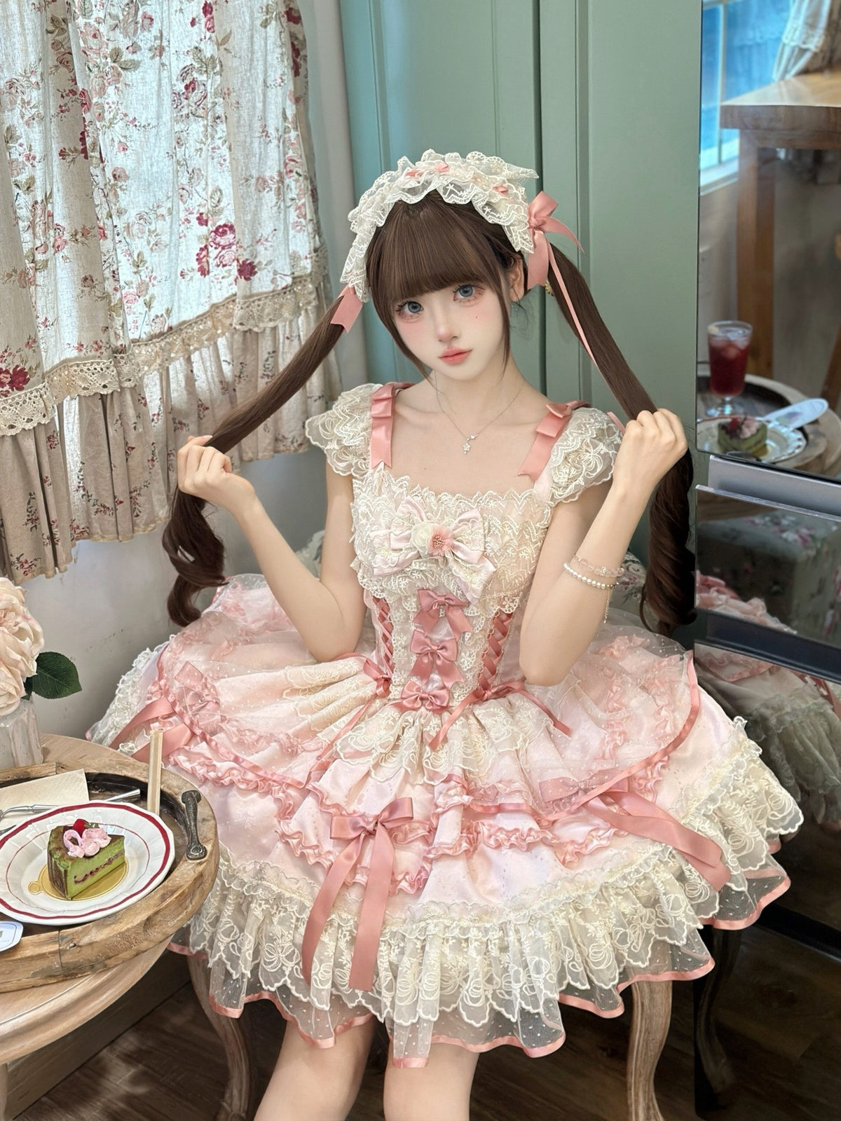 Pink Balletcore Lolita JSK Dress Set | Elegant Ballet Style Jumper
