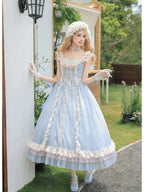 Long Lolita Flutter Sleeve JSK with Adjustable Straps
