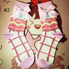 Sweet Lolita Plaid Calf Socks with Bow Detail | CoyBunny