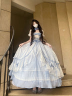 Elegant Light Blue Lolita Ball Gown - Princess Birthday Dress Set