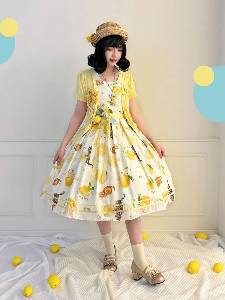 Yellow Short Sleeve Cardigan Jacket - Cutey Mask | CoyBunny