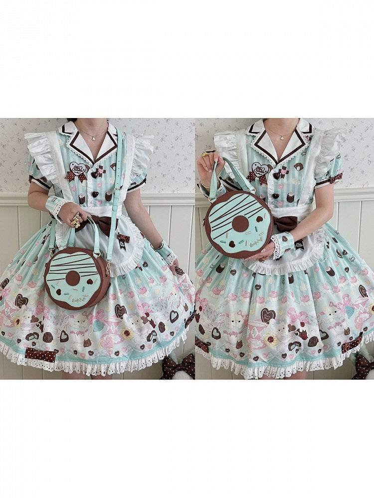 Mint Green Chocolate Donut Design Lolita Handbag - Sheep Puff Bag | CoyBunny