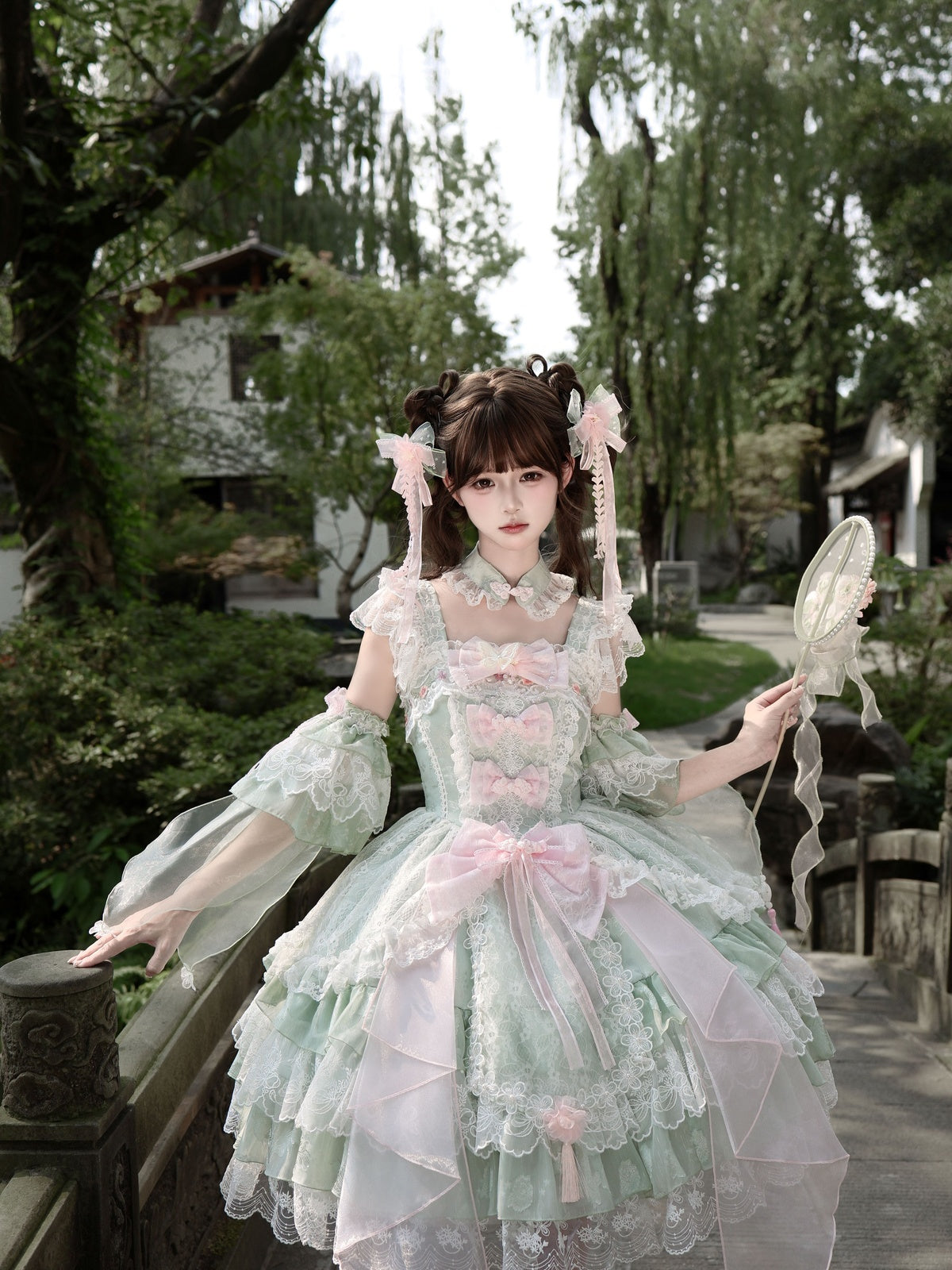 Mint Green Qi Lolita JSK Dress Set | Chinese Style Princess Jumper