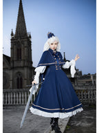 Long Court Lolita OP Set with Cape, Shoulder Chain & Brooch