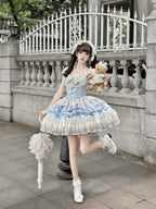 Blue Balletcore Lolita JSK Dress Set | Elegant Ballet Style Jumper