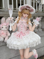 Pink Ballet Lolita JSK Dress with Back Bow | Suspender Gown