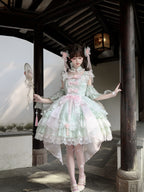 Mint Green Qi Lolita JSK Dress Set | Chinese Style Princess Jumper