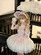 Pink Ballet Lolita JSK Dress with Back Bow | Suspender Gown