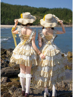 Short Print Halter Neck Lolita JSK with Detachable Padding