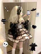 Black & Pink Gothic Lolita JSK Dress: Princess Ballet Gown Set