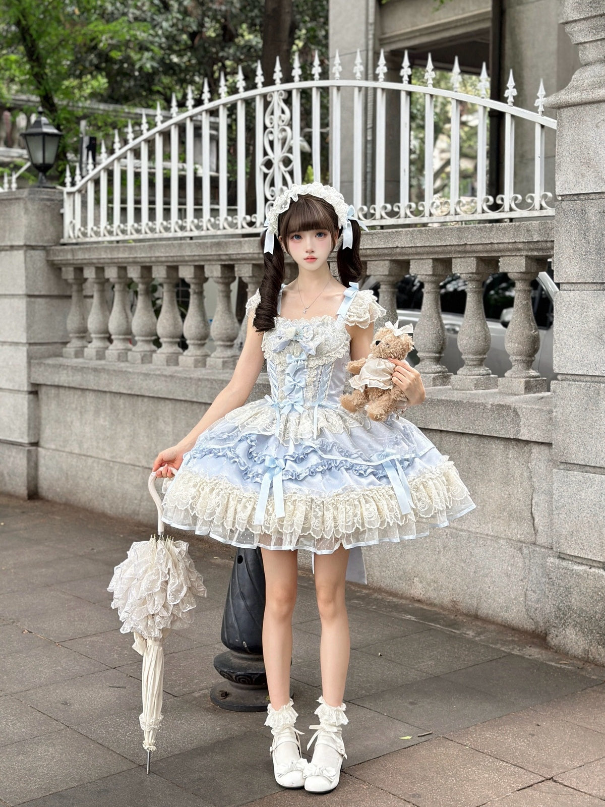 Blue Balletcore Lolita JSK Dress Set | Elegant Ballet Style Jumper