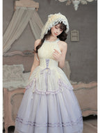 Purple Classic Lolita Halter Long JSK with Waist Boning