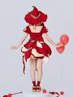 Red Ruffled Sweet Lolita Fluffy OP Dress Full Set | CoyBunny