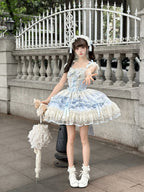 Blue Balletcore Lolita JSK Dress Set | Elegant Ballet Style Jumper