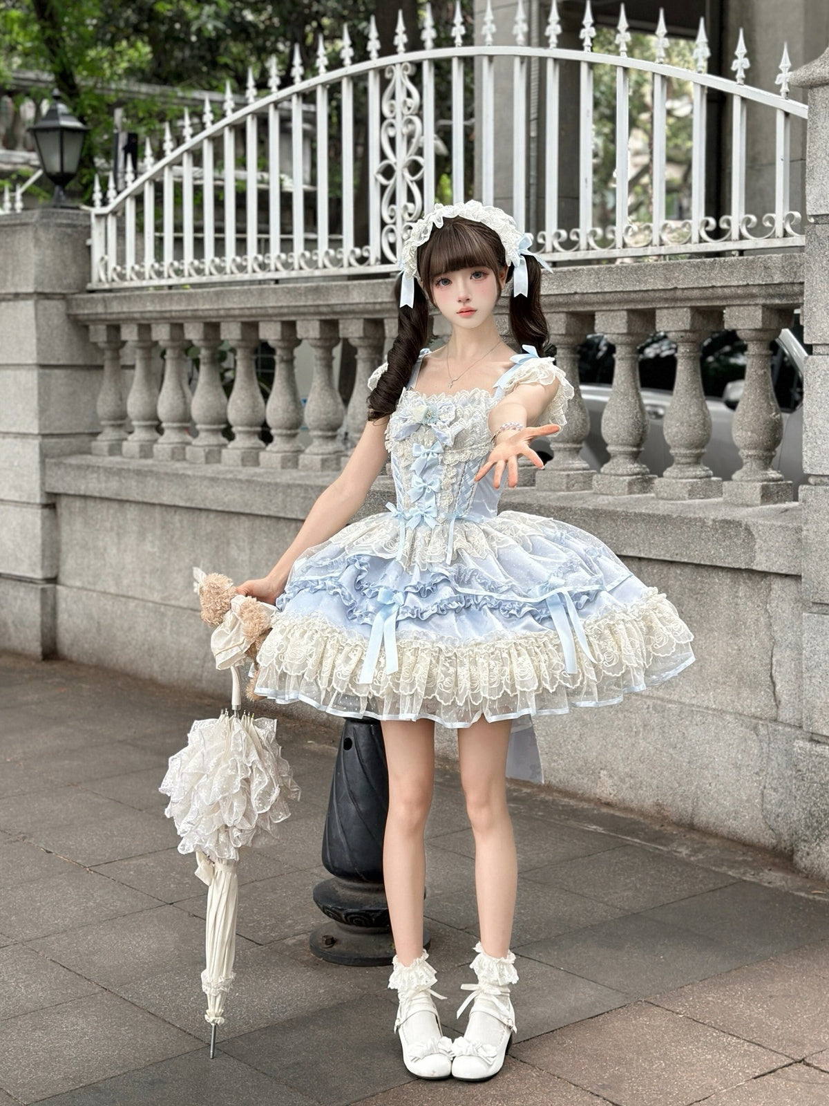 Blue Balletcore Lolita JSK Dress Set | Elegant Ballet Style Jumper