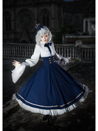 Long Court Lolita OP Set with Cape, Shoulder Chain & Brooch