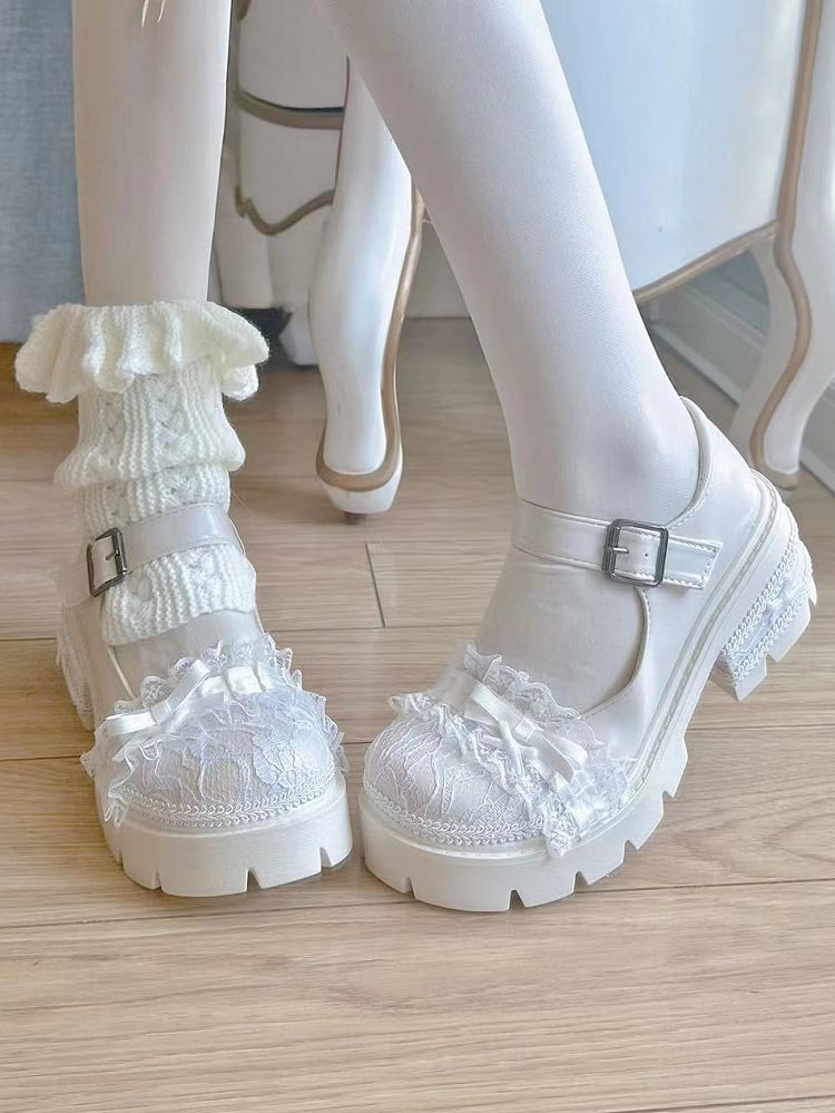 Off-White Lolita Mary Janes - Classic 6cm Low Heel with Bow Accents | CoyBunny