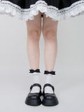 Pink and Black Bowknot Sweet Lolita Socks | CoyBunny
