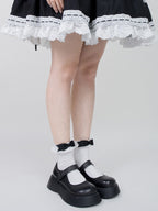 Pink and Black Bowknot Sweet Lolita Socks | CoyBunny