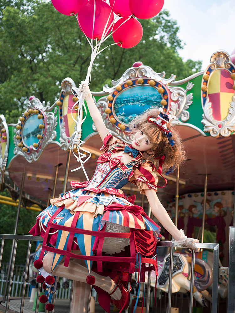 Red and blue bunny circus Sweet Lolita JSK dress ¨C Sweet Lolita coordinate