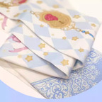Yume Kawaii Blue Diamond Print Bow Print Sweet Lolita Over Knee Stockings | CoyBunny