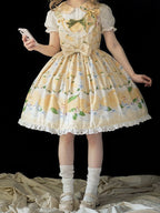 Chick Yellow Print Lemon Dress and Sweet Lolita High-Waisted Gingham - Miss Point | CoyBunny