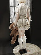 Sweet Blouse and Ruffle Bubble Skirt Set with Cross Straps - Unknown Star | CoyBunny