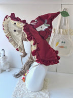 Red/Green Apple Lolita Witch Hat with Ruffled Trim | CoyBunny