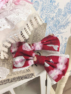 Rose / Cream / Crimson Lolita Bow Hair Clip - Pastry Chef | CoyBunny