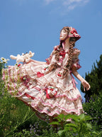 Beige Red Polka Dot Tiered Ruffles Lolita Petticoat - DrunkCoco | CoyBunny