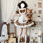 Cat Cafe Maid Sweet Kawaii Lolita OP Dress Plus Size 5XL | CoyBunny