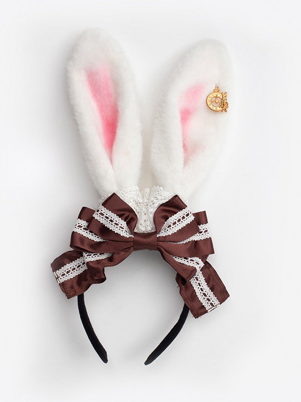 Alice in Wonderland Rabbit Ear KC and Necklace - Sheep Puff Atelier | CoyBunny