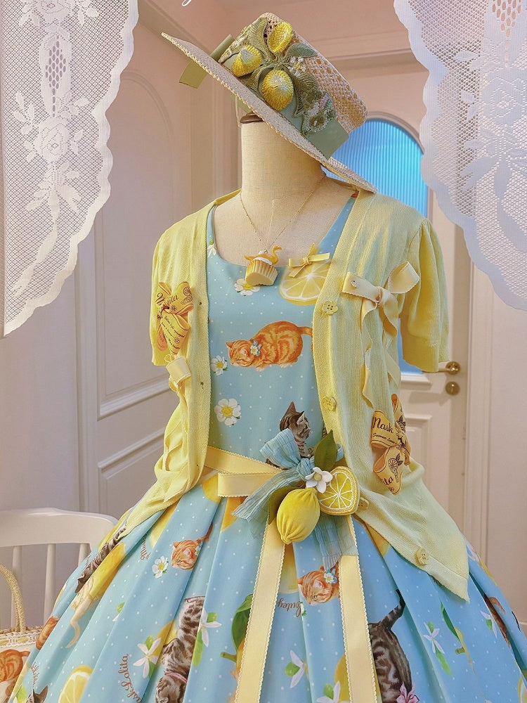 Yellow Short Sleeve Cardigan Jacket - Cutey Mask | CoyBunny