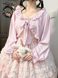 Sweet Pink Lolita Top with Bow and Ruffle Details - NANACO | CoyBunny