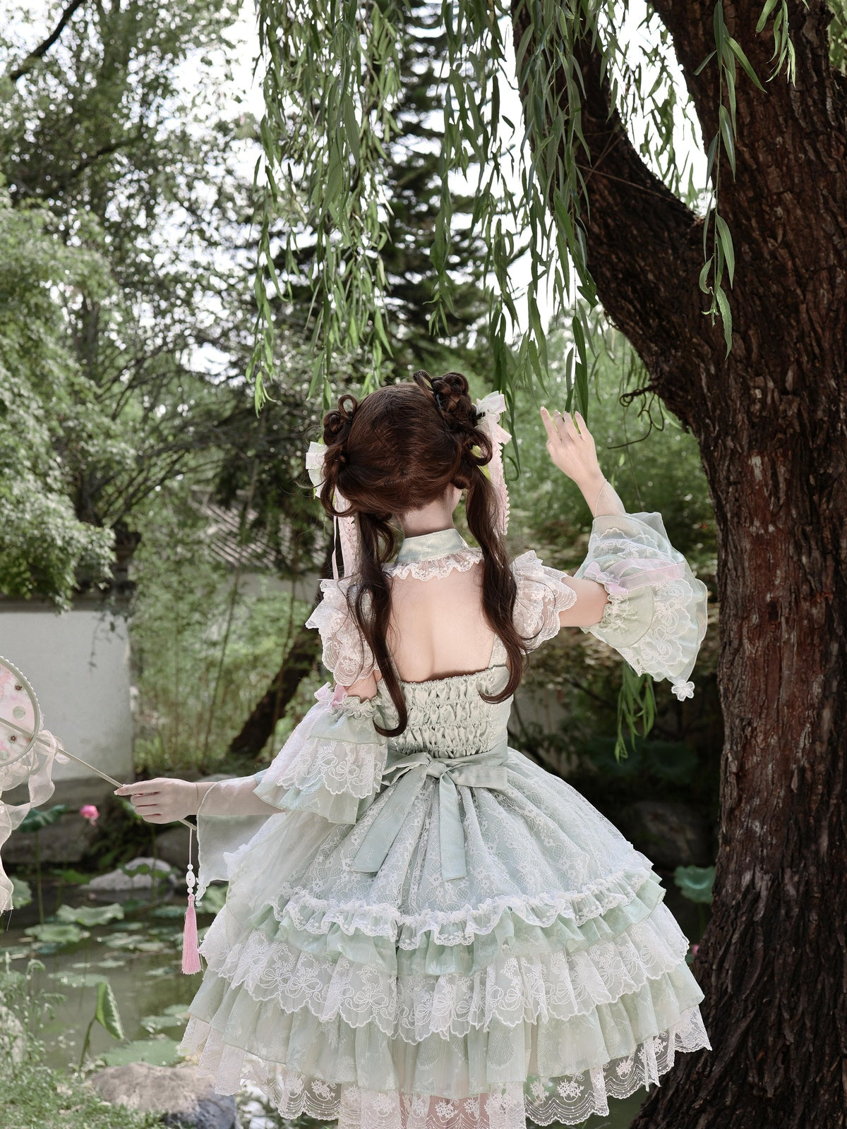 Mint Green Qi Lolita JSK Dress Set | Chinese Style Princess Jumper