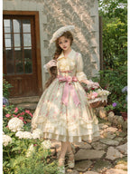 Petal Hem Lolita Bustier Set with Shirt, Hat & Flower
