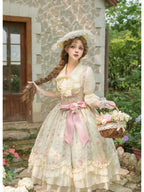 Petal Hem Lolita Bustier Set with Shirt, Hat & Flower