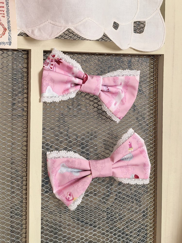 Rose / Cream / Crimson Lolita Bow Hair Clip - Pastry Chef | CoyBunny