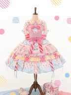 Pastel Sweet Lolita JSK Dress with Polka Dots and Scalloped Hem - Dollet | CoyBunny