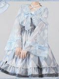 Blue Sweet Lolita Jacket with Ruffle Trim and Balloon Sleeves - Time Memory | CoyBunny