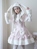 Pink Bunny Ears Hooded Cape | CoyBunny